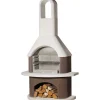 Grillkamin 'Milano' weiß, braun 110 x 203 x 65 cm