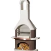 Grillkamin 'St. Moritz' weiß/braun 110 x 203 x 65 cm