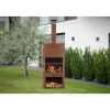 Grillkamin Stahl rostfarben 70 x 229 x 41 cm