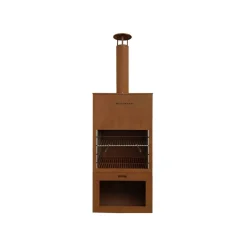 Grillkamin Stahl rostfarben 70 x 229 x 41 cm