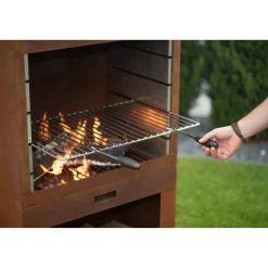 Grillkamin Stahl rostfarben 70 x 229 x 41 cm