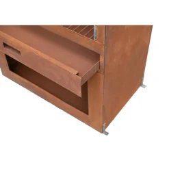 Grillkamin Stahl rostfarben 70 x 229 x 41 cm