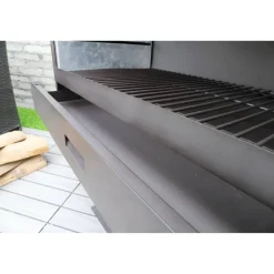Grillkamin Stahl schwarz 90 x 160 x 50 cm