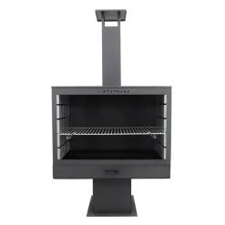 Grillkamin Stahl schwarz 90 x 160 x 50 cm