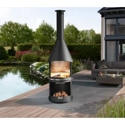 Grillkamin 'Sydney' schwarz Ø 72 x 45 x 250 cm