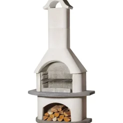 Grillkamin 'Verona' weiß, anthrazit 110 x 210 x 65 cm