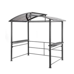 Grillpavillon Stahl braun 240 x 230 x 150 cm