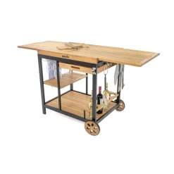 Grillwagen 'Jack' Akazienfarben/schwarz 92 x 82 x 64 cm
