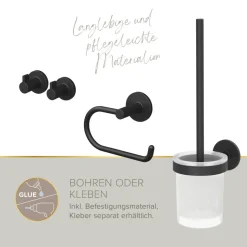 Gästebad-Set 'Perfect Fit' weiß/schwarz 8-teilig