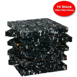 Gummi-Pads, schwarz, 10 x 10 x 1 cm, 10 Stück