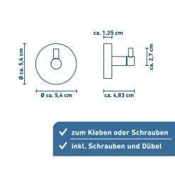 Haken 'Paris' chromfarben Ø 5,4 cm