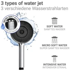 Handbrausen-Set 'Softwater' Edelstahl chromfarben 3-teilig