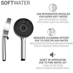 Handbrausen-Set 'Softwater' Edelstahl chromfarben 3-teilig