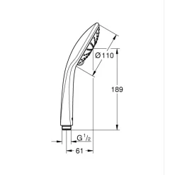Handbrause 'Vitalio Joy 110 Duo' chromfarben 2 Strahlarten
