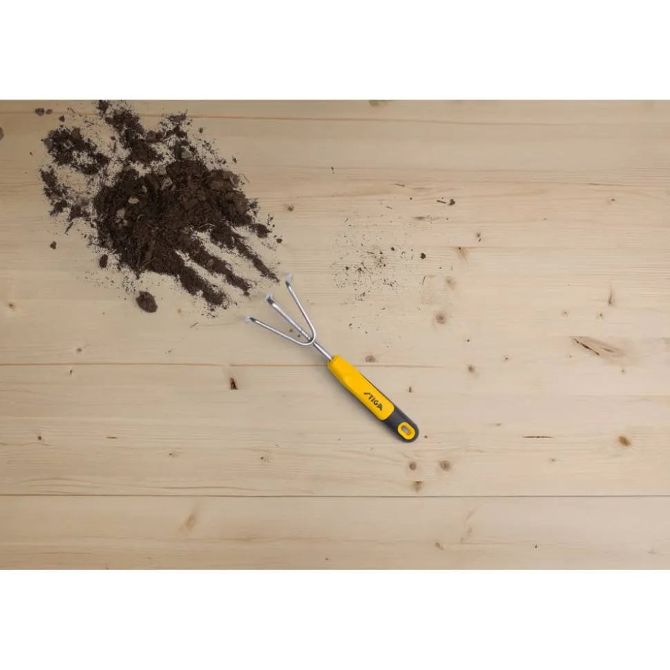 Handgrubber gelb 3 Zinken 29 cm