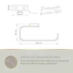 Handtuchhalter 'Aura' verchromt 20,5 cm