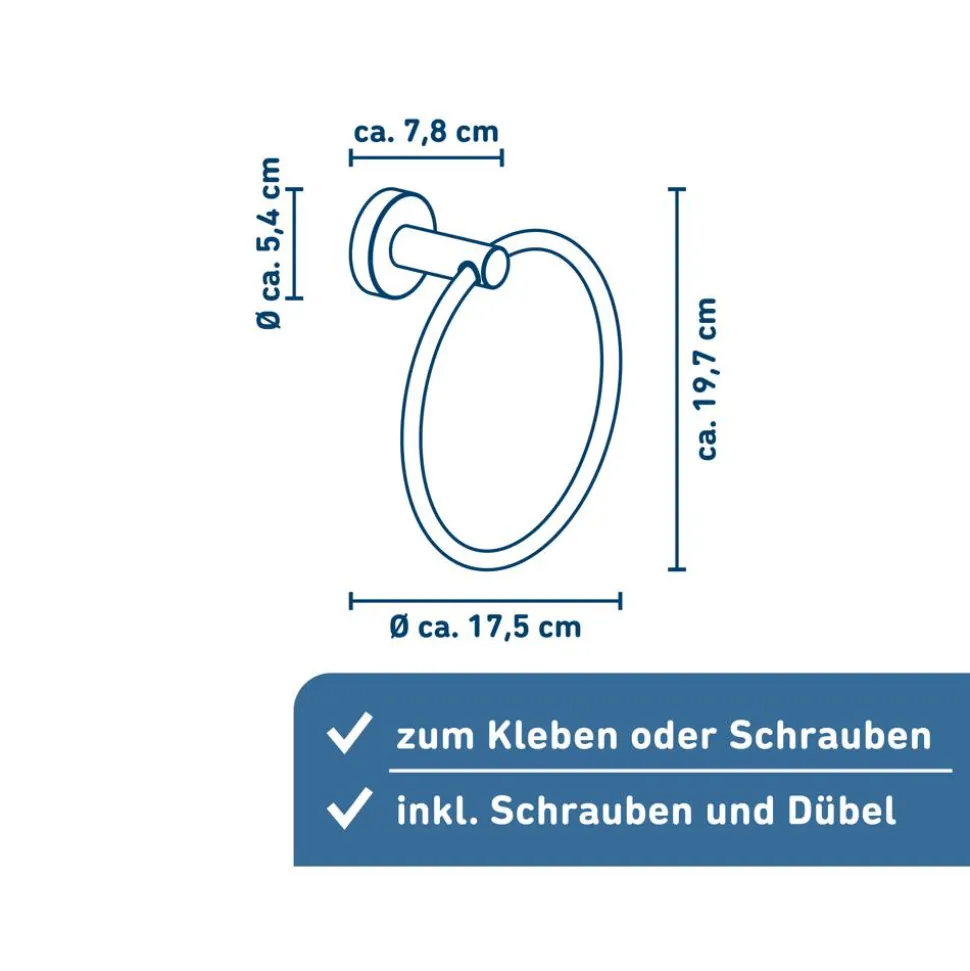 Handtuchring 'Paris' chromfarben Ø 17,5 cm