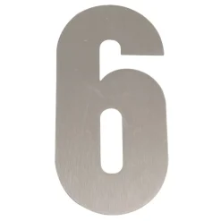 Hausnummer '6' Edelstahl 16 cm