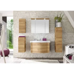 Highboard 'Lucia' braun foliert 30 x 73 x 33 cm
