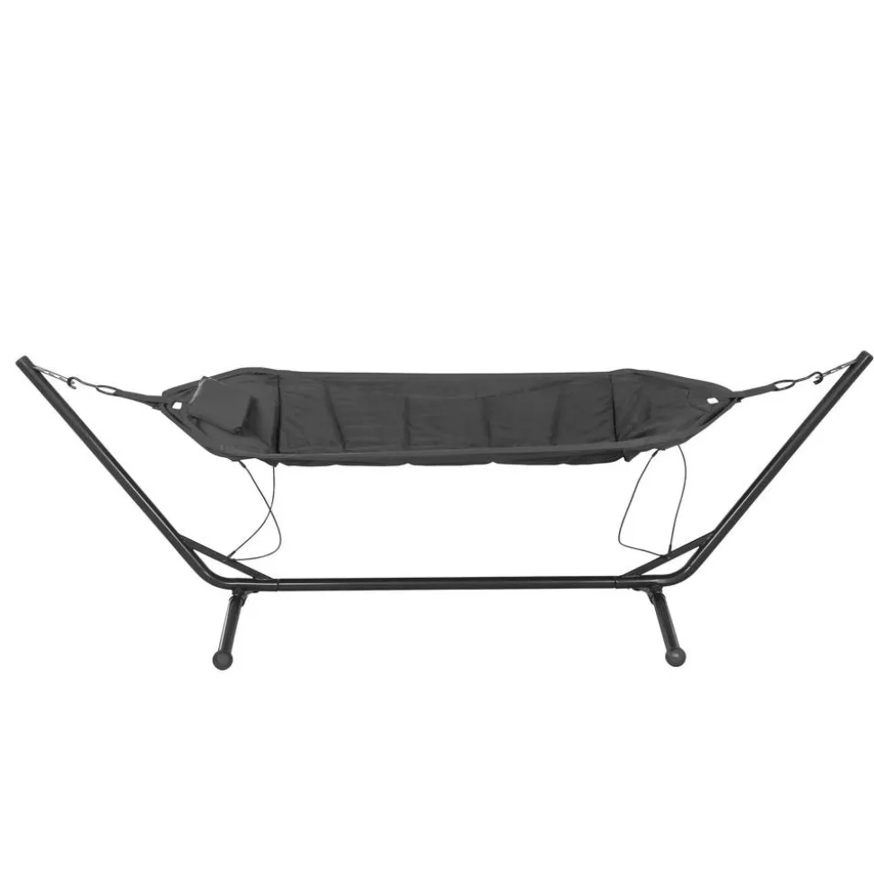Hängematte 'Panama' mit Gestell schwarz 305 x 104 x 105 cm