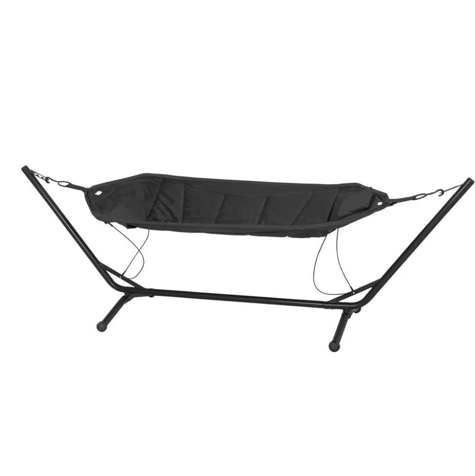 Hängematte 'Panama' mit Gestell schwarz 305 x 104 x 105 cm