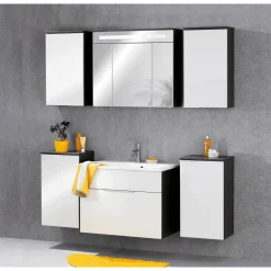 Hängeschrank 'Kara' anthrazit, weiß matt 40,5 x 70 x 22,5 cm links