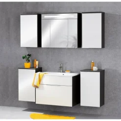 Hängeschrank 'Kara' anthrazit, weiß matt 40,5 x 70 x 22,5 cm links