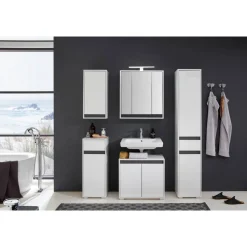 Hängeschrank 'Sol' weiß lackiert 35 x 73 x 23 cm