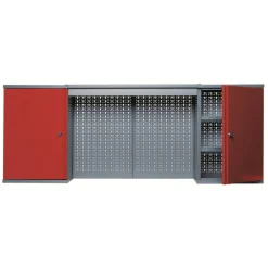 Hängeschrank rot mit Lichtblende