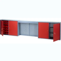 Hängeschrank rot mit Lichtblende