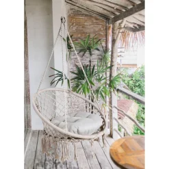 Hängesessel 'Barbuda' Stahl weiß 80 x 125 x 60 cm