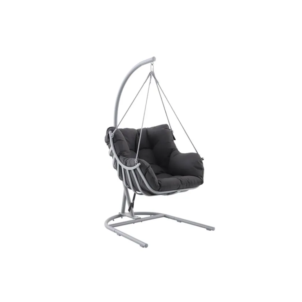 Hängesessel 'Malia' mit Gestell grau 107,5 x 196 x 110 cm