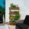 Hochbeet 'Cube 4' braun Echtholz 65 x 50 x 145 cm