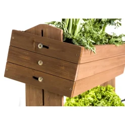 Hochbeet 'Cube 4' braun Echtholz 65 x 50 x 145 cm
