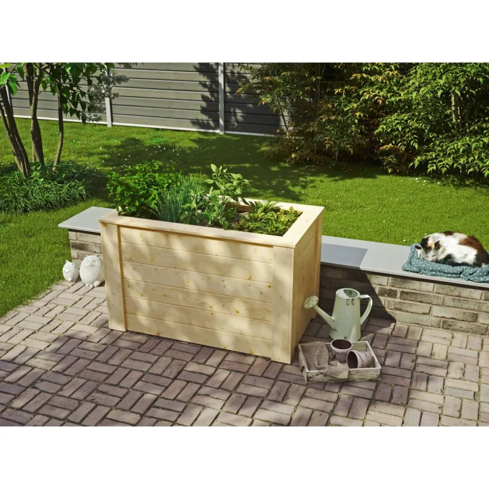 Hochbeet Fichtenholz naturfarben 115 x 70 x 65 cm