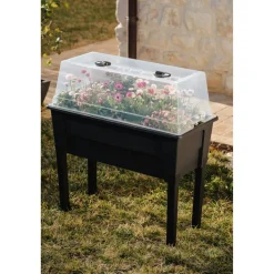 Hochbeet Kunststoff schwarz 78 x 81 x 37,7 cm