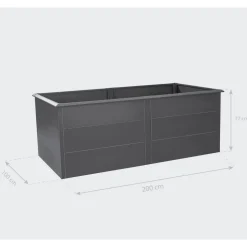 Hochbeet 'Primus XL' anthrazit 200 x 77 x 100 cm