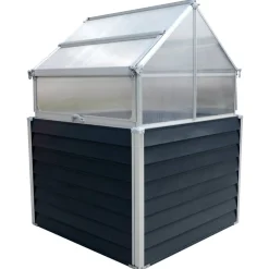 Hochbeet 'Store & Grow' Metall anthrazit 120 x 120 x 169 cm