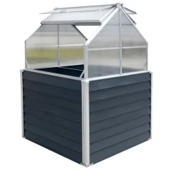 Hochbeet 'Store & Grow' Metall anthrazit 120 x 120 x 169 cm