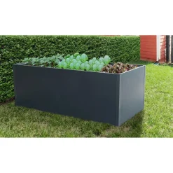 Hochbeet 'Twin-Wall' anthrazit 200 x 76 x 100 cm