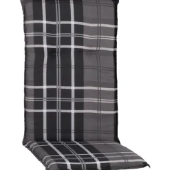 Hochlehner-Auflage 'Görlitz' schwarz/grau 48 x 120 x 4 cm