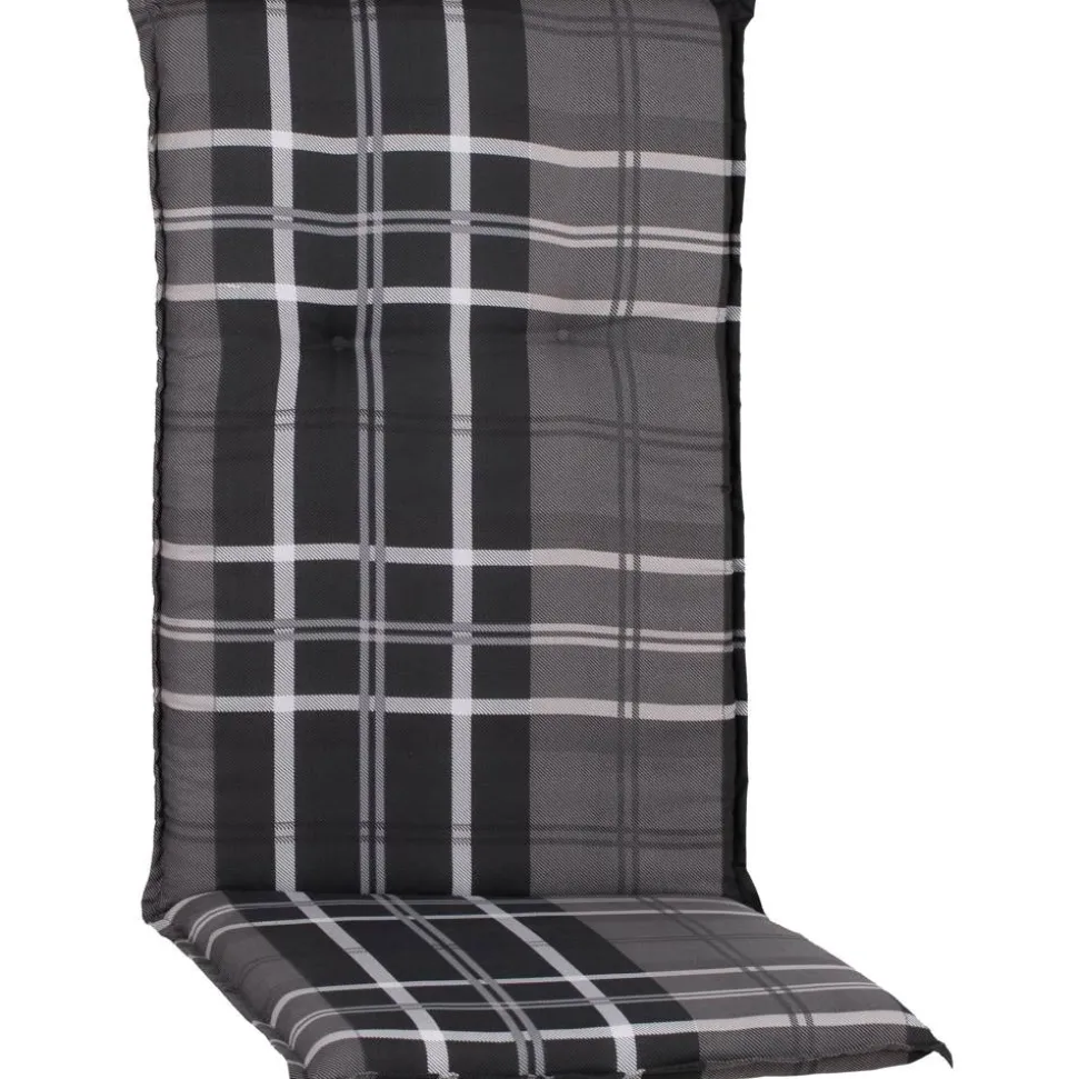 Hochlehner-Auflage 'Görlitz' schwarz/grau 48 x 120 x 4 cm
