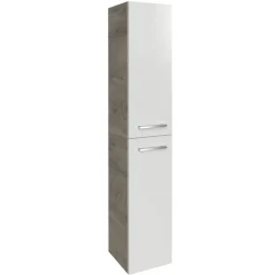 Hochschrank 'B.Style' braun, weiß glänzend 30 x 162 x 31,6 cm rechts