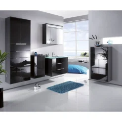 Hochschrank 'Kara' anthrazit 61 x 176,1 x 32cm