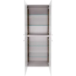 Hochschrank 'Verona' braun, weiß glänzend 60 x 162 x 31,8 cm