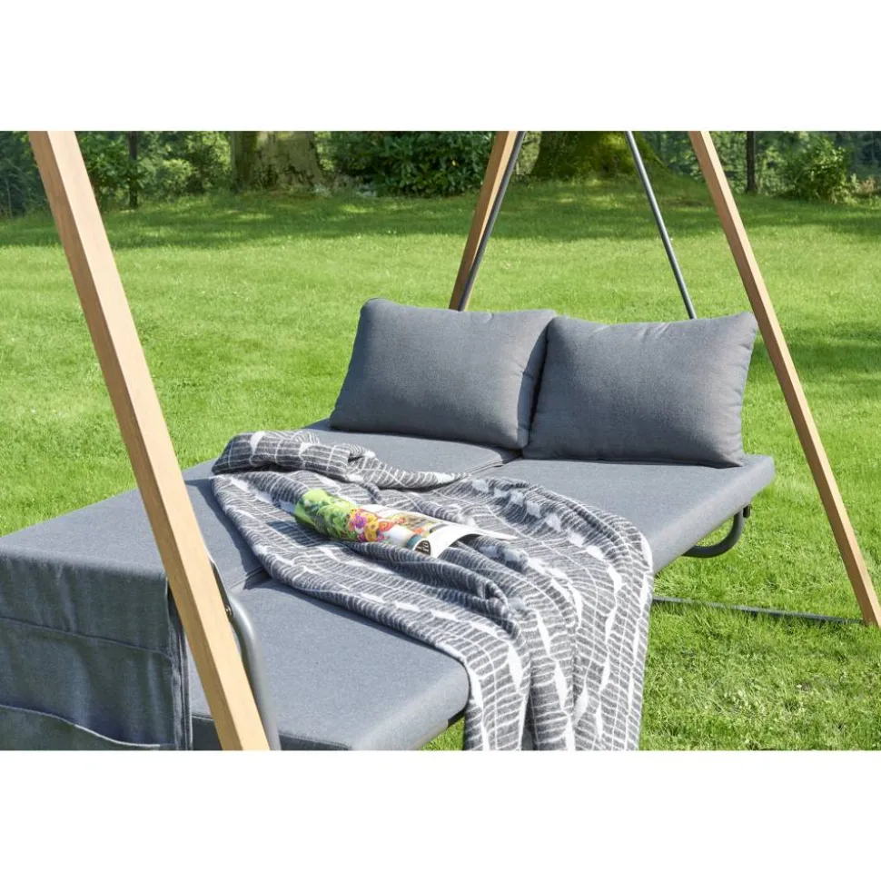 Hollywoodschaukel 'Elena' 3-Sitzer grau 242 x 135 x 173 cm