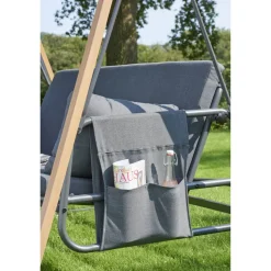 Hollywoodschaukel 'Elena' 3-Sitzer grau 242 x 135 x 173 cm
