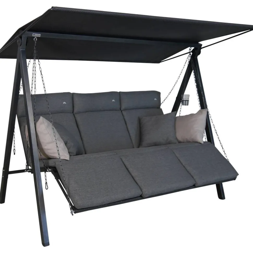 Hollywoodschaukel 'Lounge Smart' 3-Sitzer grau 210 x 160 x 145 cm