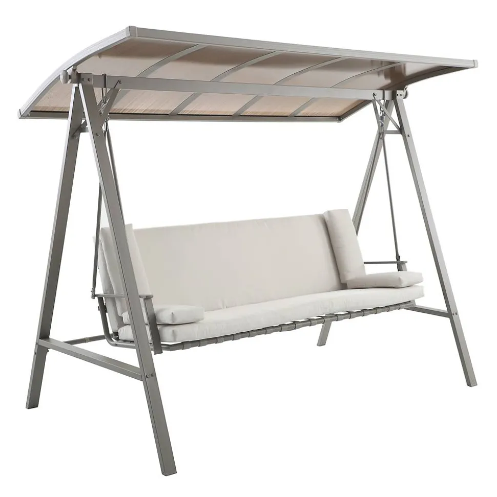 Hollywoodschaukel 'Runa' 3-Sitzer taupe 235 x 135 x 181 cm