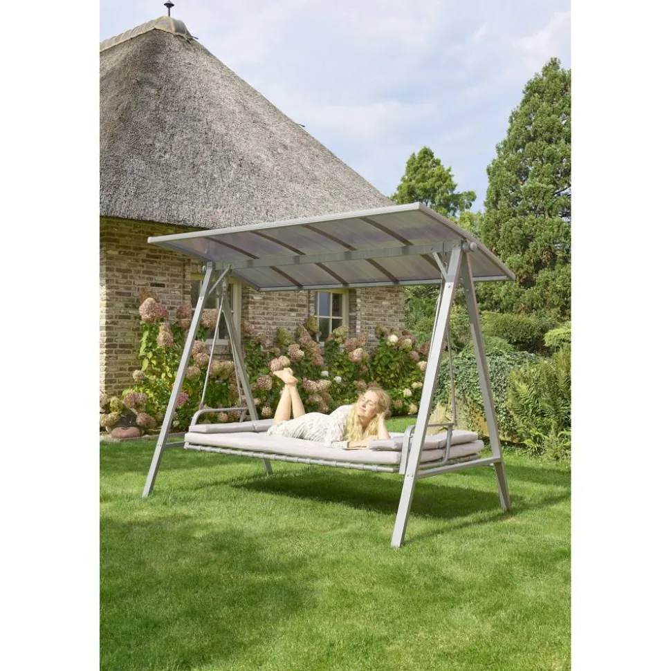 Hollywoodschaukel 'Runa' 3-Sitzer taupe 235 x 135 x 181 cm